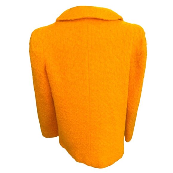 Vintage Boiled Wool Yellow Marigold Gallant Blazer Designer Coat Old Money City - Picture 3 of 12
